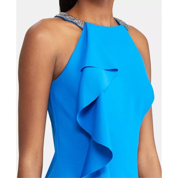 Ralph Lauren Dresses & Skirts - Lauren | Ralph Lauren Women's Sleeveless Ruffle Trim Crepe Dress 10